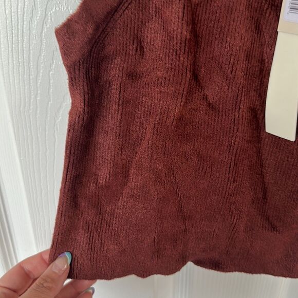 Lapointe Racer Crop Chenille Tank Top in Mahogany Size XS NWT - Picture 4 of 5